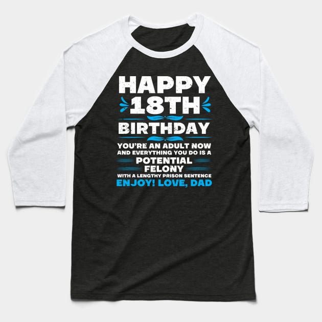 Legally Adult 18 Birthday Happy 18th Birthday Baseball T-Shirt by IngeniousMerch